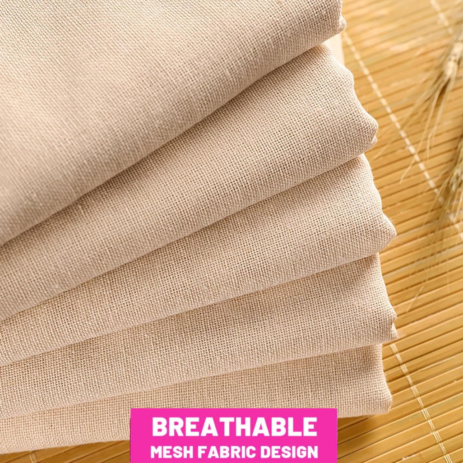 5 Pezzi 80x80cm Garza Alimentare, Panno di Formaggio Multiuso, Tessuto Filtrante in Cotone Spesso Riutilizzabile, Non Sbiancato, per Chef Casalinghi, Cucinare, Filtrazione Burro, Formato XL