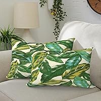 Vista 48 de Paquete de 2 almohadas lumbares impermeables para exteriores con rellenos, 12 x 20 pulgadas, almohada decorativa rectangular para patio, hogar