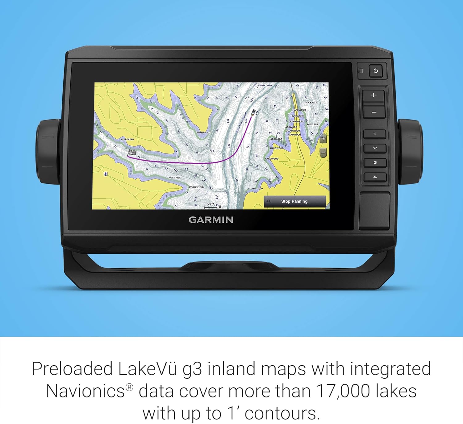 garmin echomap uhd 73cv 7 keyed assist chartplotter with u s lakevu%cc%88 g3 and gt24uhd tm transducer