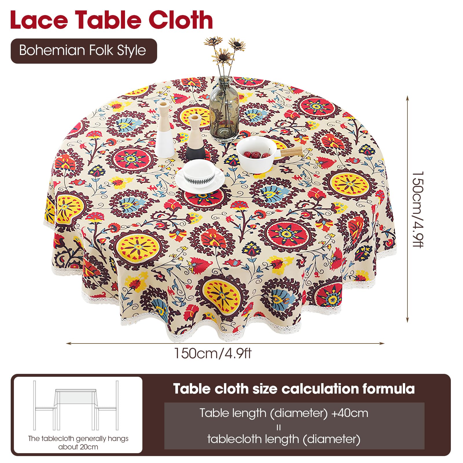 Elegante tovaglia rotonda in pizzo jacquard bianco decorazione da tavolo per tavoli rotondi decorazione della casa 178 cm