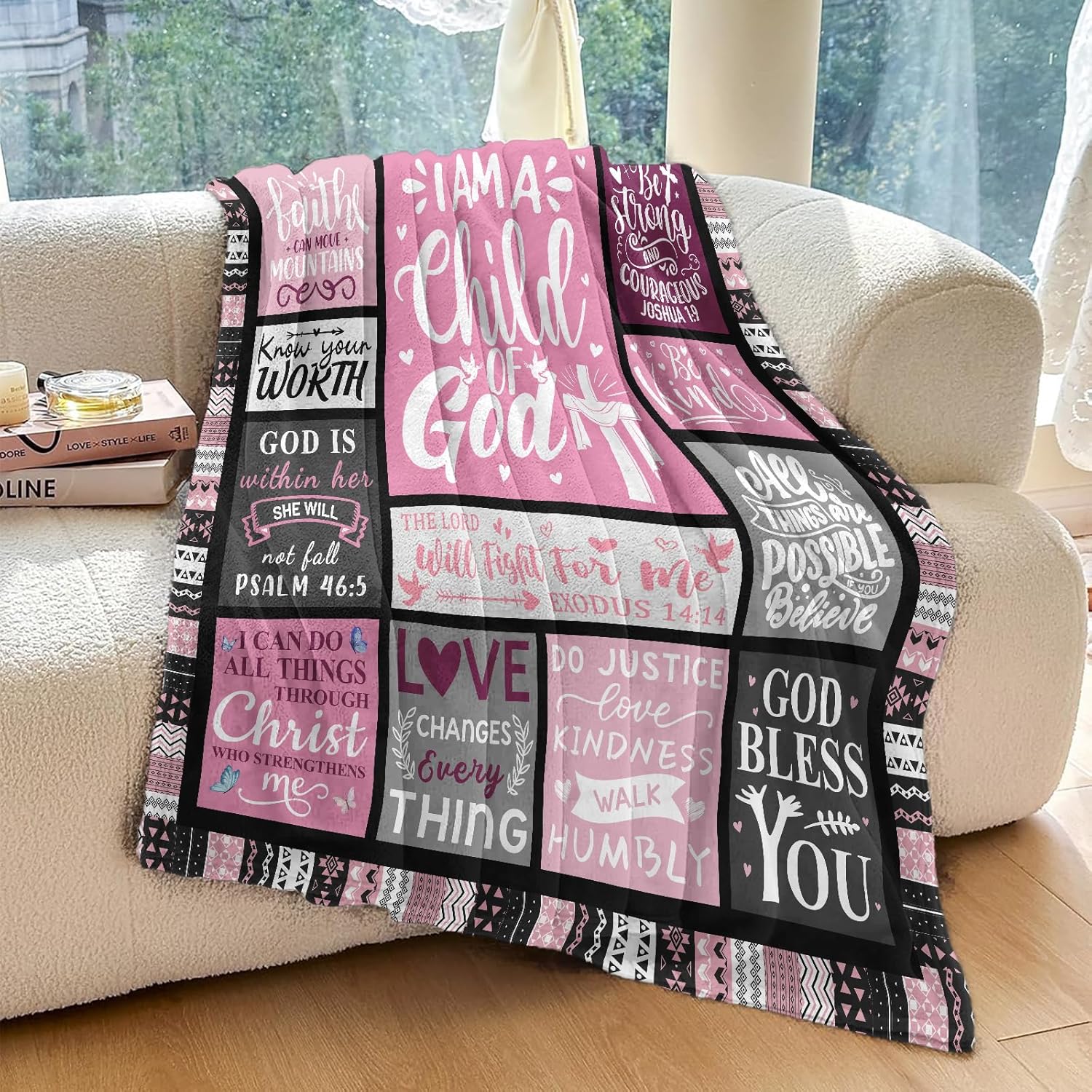 Christian Gifts for Women, Baptism Gifts for Girl, Religious Gifts for Women, Christian Blanket, Catholic Spiritual Bible Merch 60"x50" Throws Blanket for Christmas Birthday - Image 4