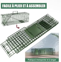 QianRuiDa Élvefogó Csapda 61x20x19cm Egér Patkány Mosómedve Drótketrec Kártevő Irtás Humánus Befogás 5
