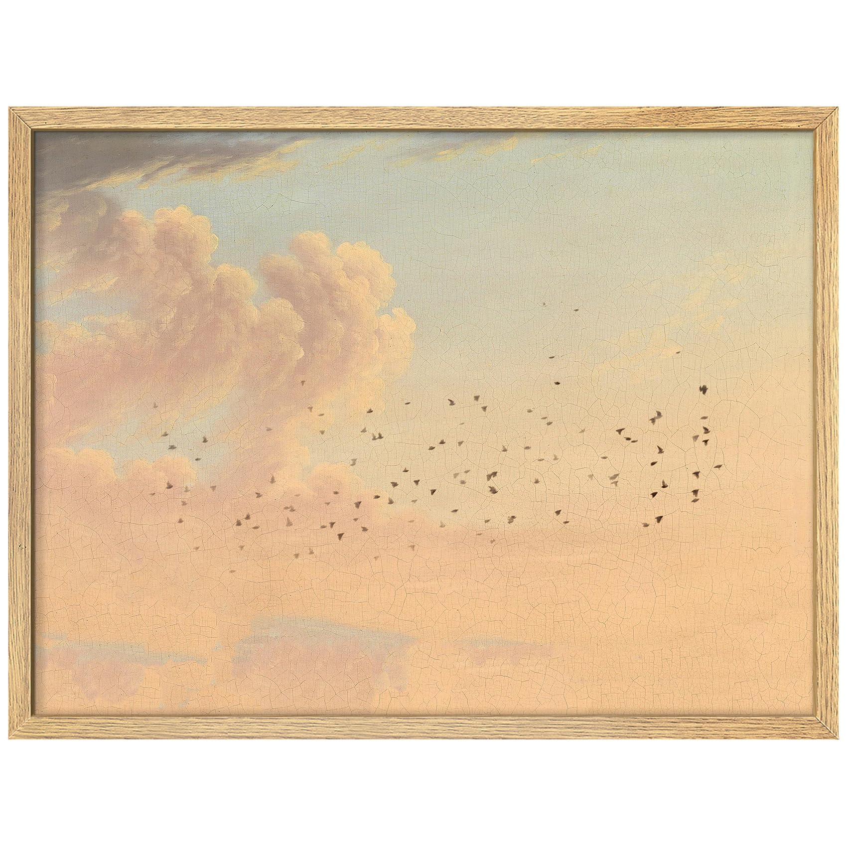SIGNWIN Framed Birds Flying Sunset Cloud Sky Wall Art, Floral/Botanical Wall Decor Prints, Nature Wilderness Wall Décor for Living Room, Bedroom - 12"