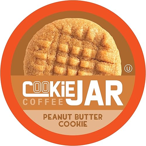 Cookie Jar Café con sabor a mantequilla de maní, cápsulas reciclables, compatible con Keurig K-Cup 2.0, 40 unidades