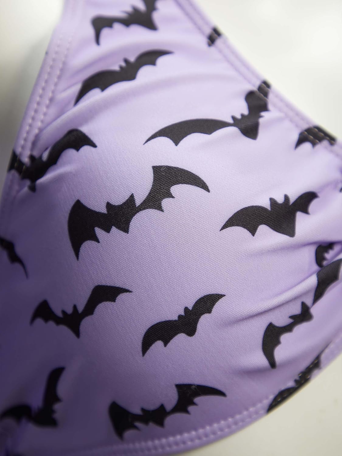 MEOWCOS Women's Bikini Sets Goth Bathing Suit Two-Piece Swimsuit with Gothic Bat Print Pink