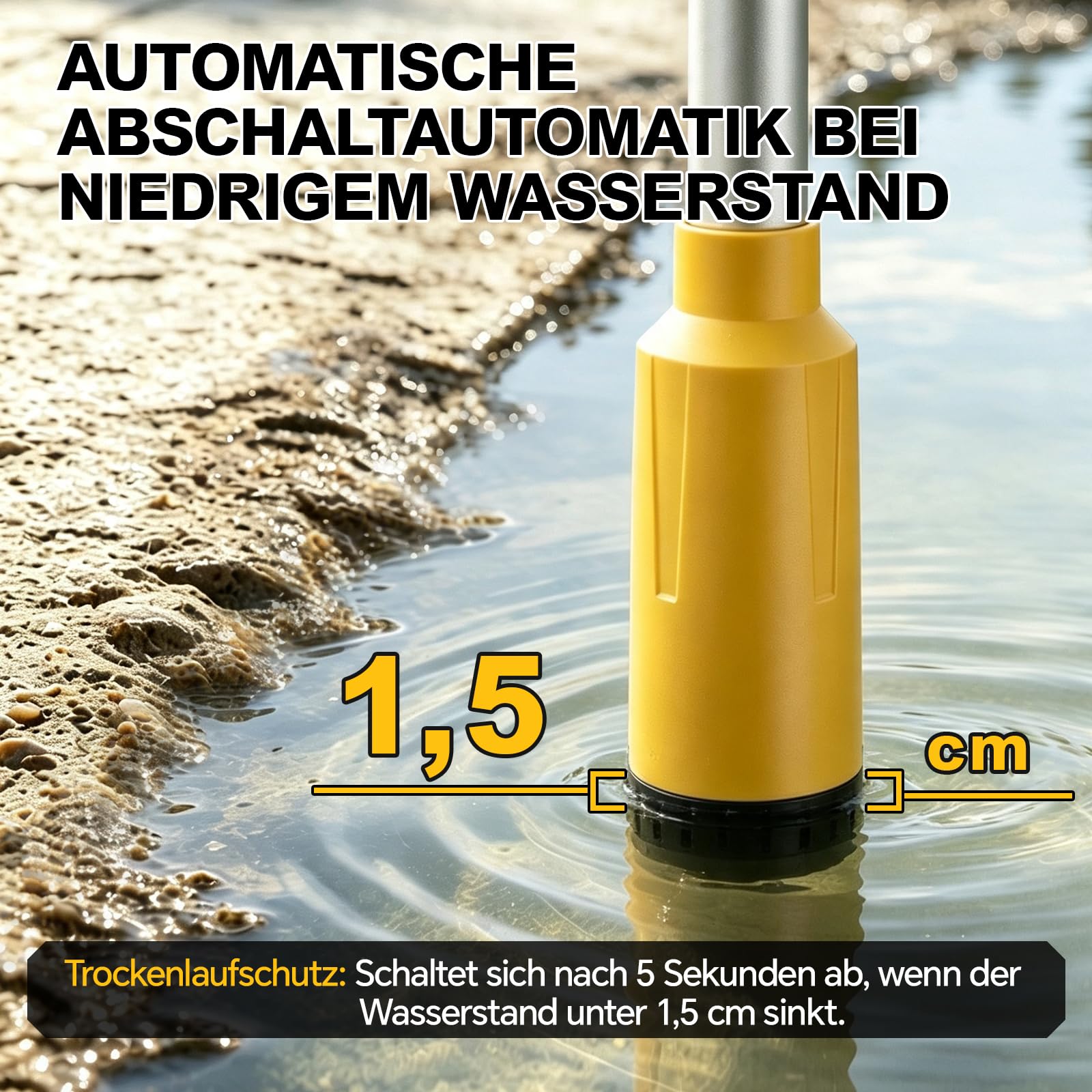 Akku Regenfasspumpe Wasserpumpe, mit 3-Teiligem, Abnehmbarem