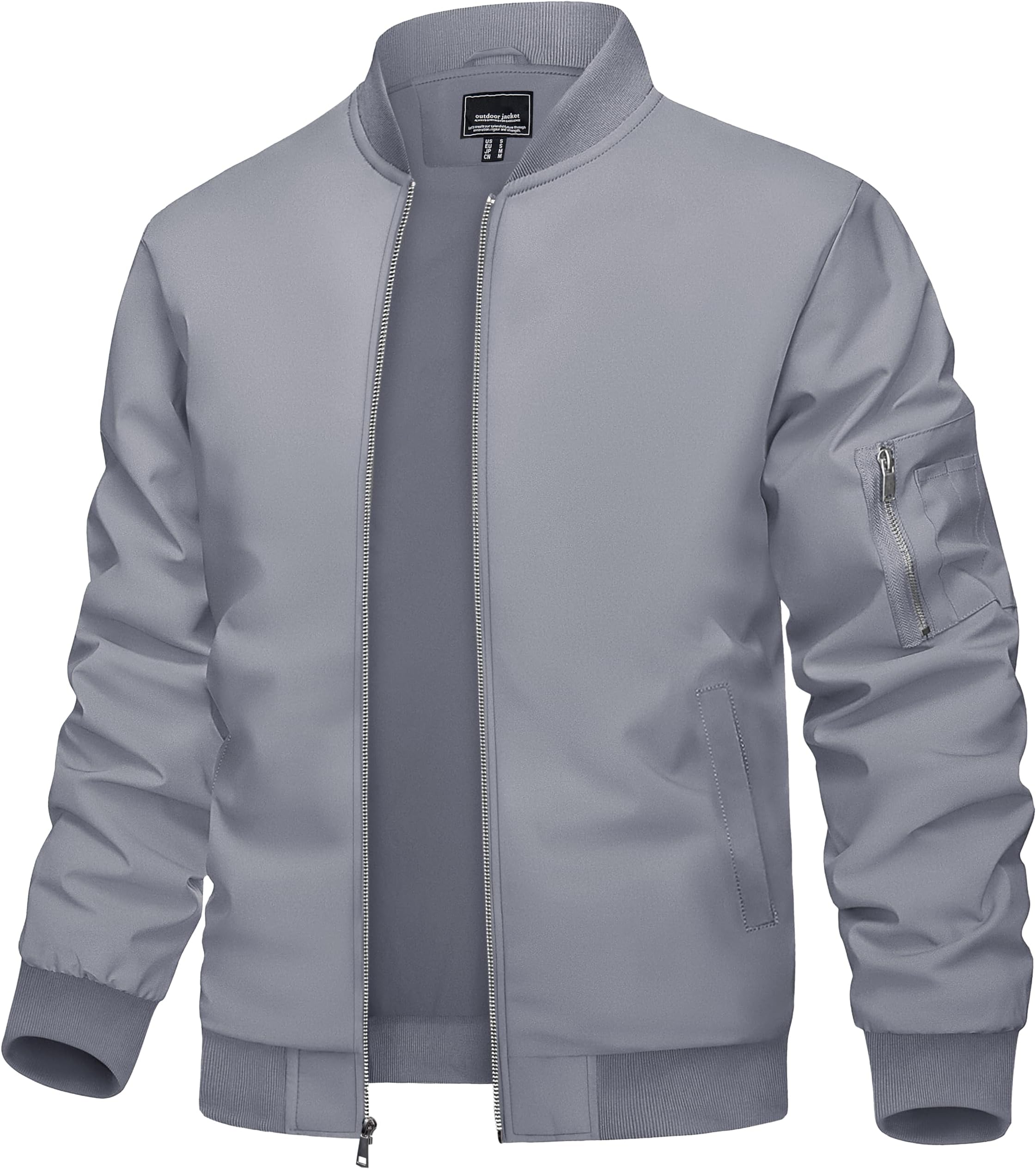 Men's Lightweight Casual Jacket for Spring and Fall, Thin Zip-Up Jacket with Pockets