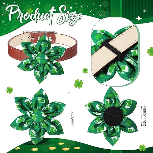 Miniatura 3 de 60 piezas de collar de perro de San Patricio, flores, trébol a granel, corbatines para perro, accesorios de aseo para perro, pequeño, mediano,