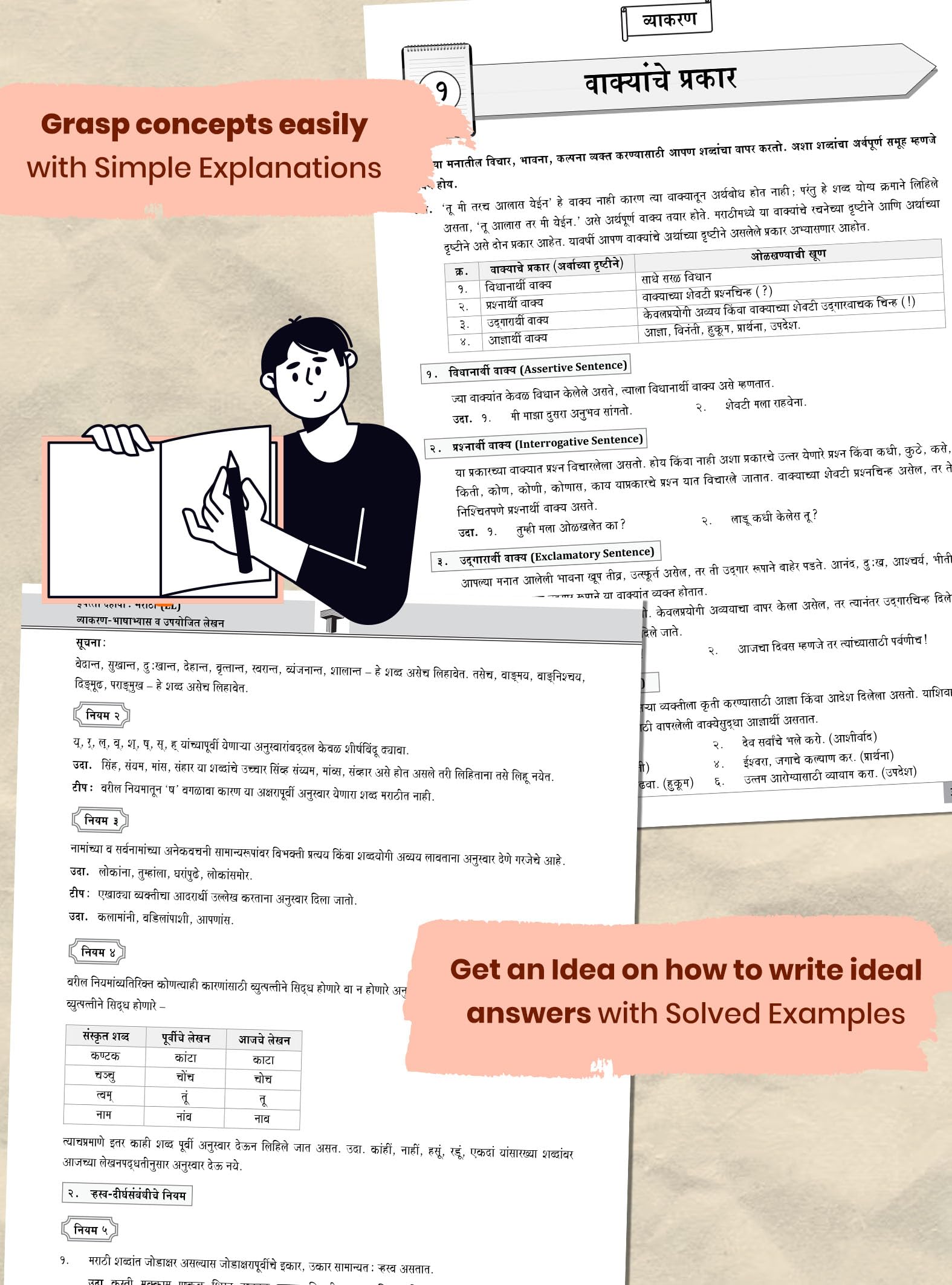 Std 10 Marathi Grammar and Writing Skills Book | Secure 40 Marks | English Medium | Include Grammar, Essay and Letter Writing | 10th Std Maharashtra State Board 2