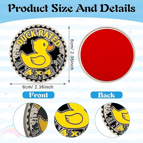 Miniatura 2 de Emblema de automóvil con clasificación de pato de 4 x 4 pulgadas, insignias de metal 3D, emblemas redondos compatibles con vehículos, camiones, SUV,