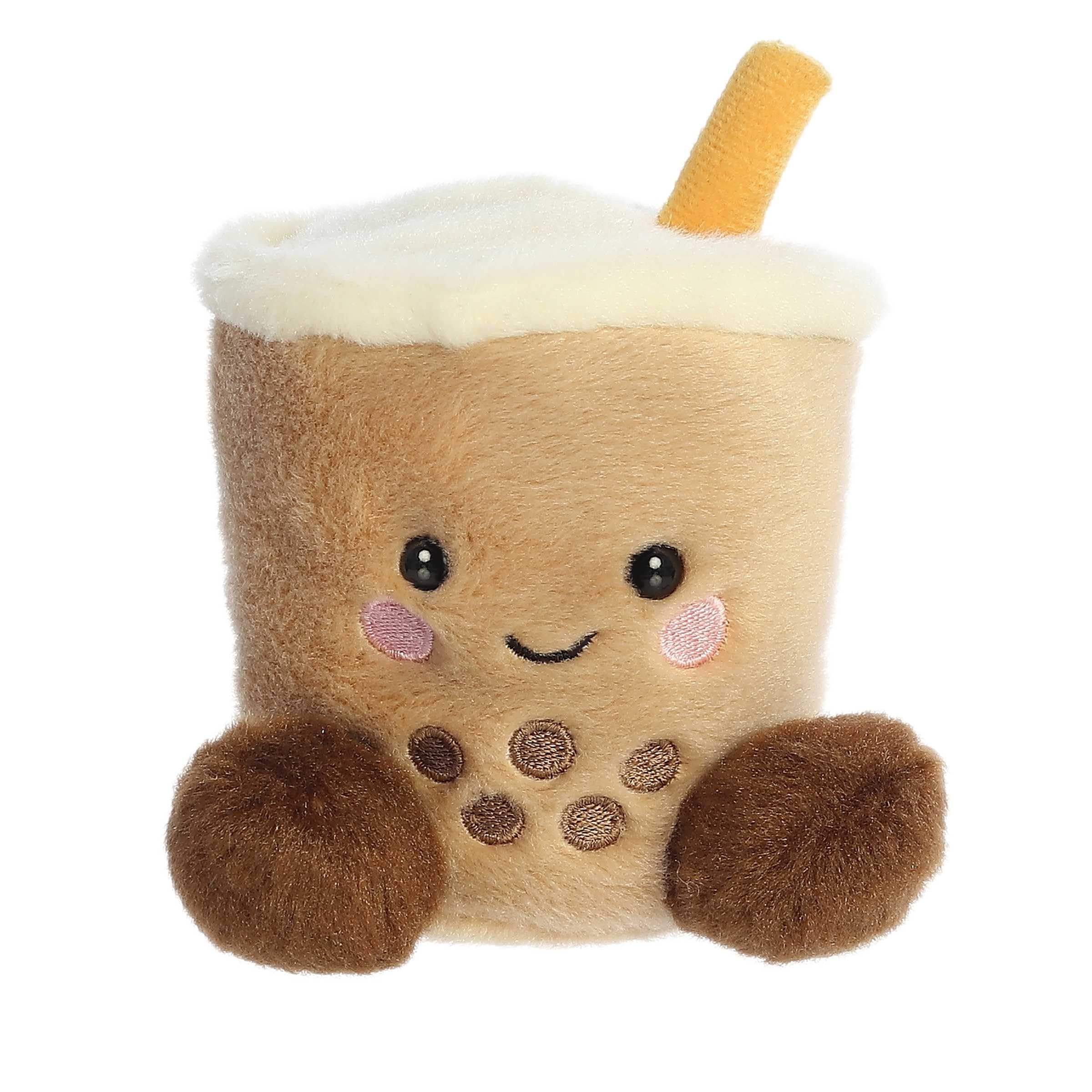Aurora Adorable Palm Pals Milky Tea Boba Stuffed Animal - Pocket-Sized Fun - On-The-Go Play - Brown 5 Inches