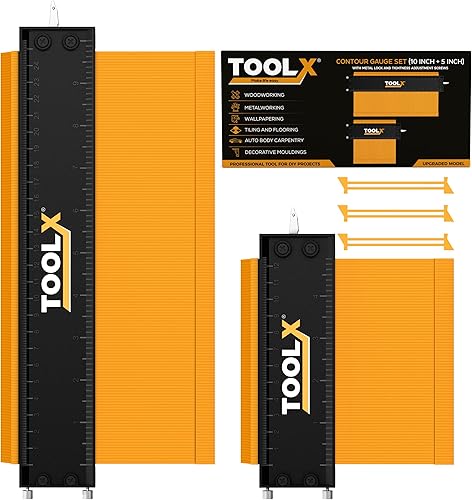 Miniatura 10 de Herramienta de medidor de contorno (10 pulgadas con bloqueo), herramienta de perfil duplicador de formas para carpintería y pisos, rellenos