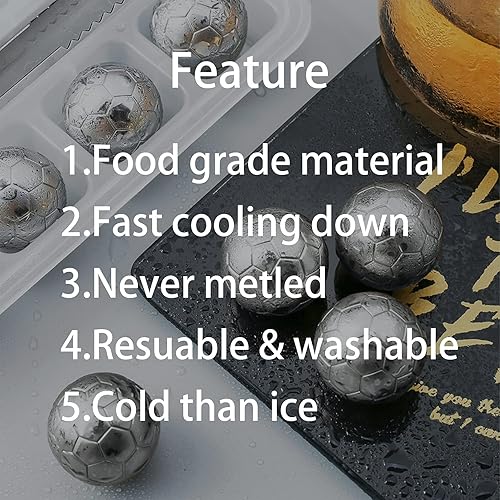 Miniatura 3 de Enkrio cubitos de hielo de acero inoxidable, 8 piedras reutilizables de whisky de acero inoxidable con pinzas de hielo, piedras de enfriamiento para