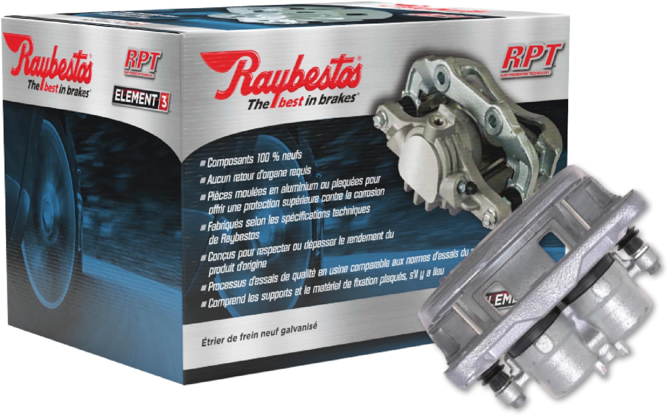 Element3 Replacement Front Disc Brake Caliper with Bracket - For Select Year Chrysler, Dodge, Jeep, Ram and Volkswagen Models (FRC11880N)