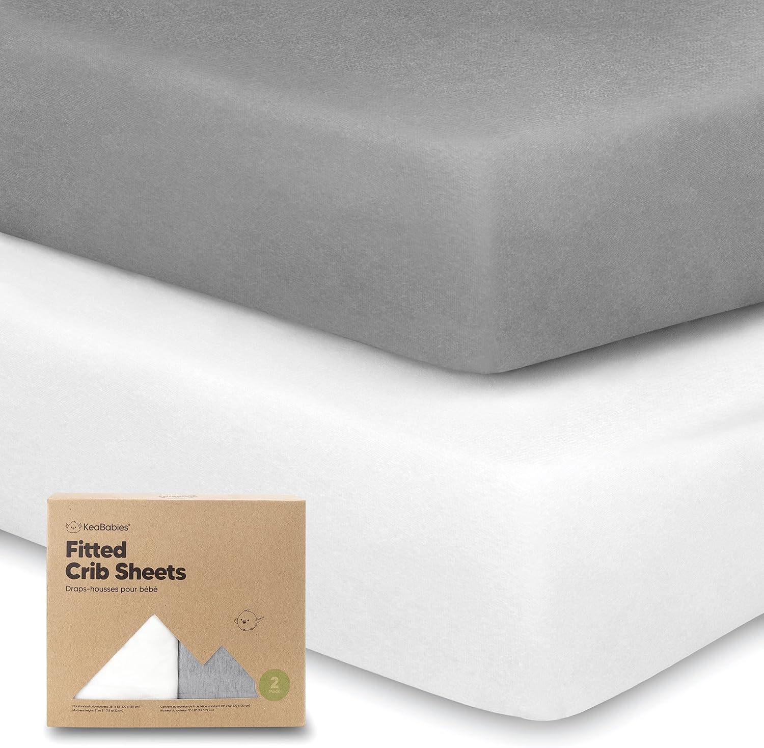 2Pack Jersey Fitted Baby Crib Sheets Soft & Breathable