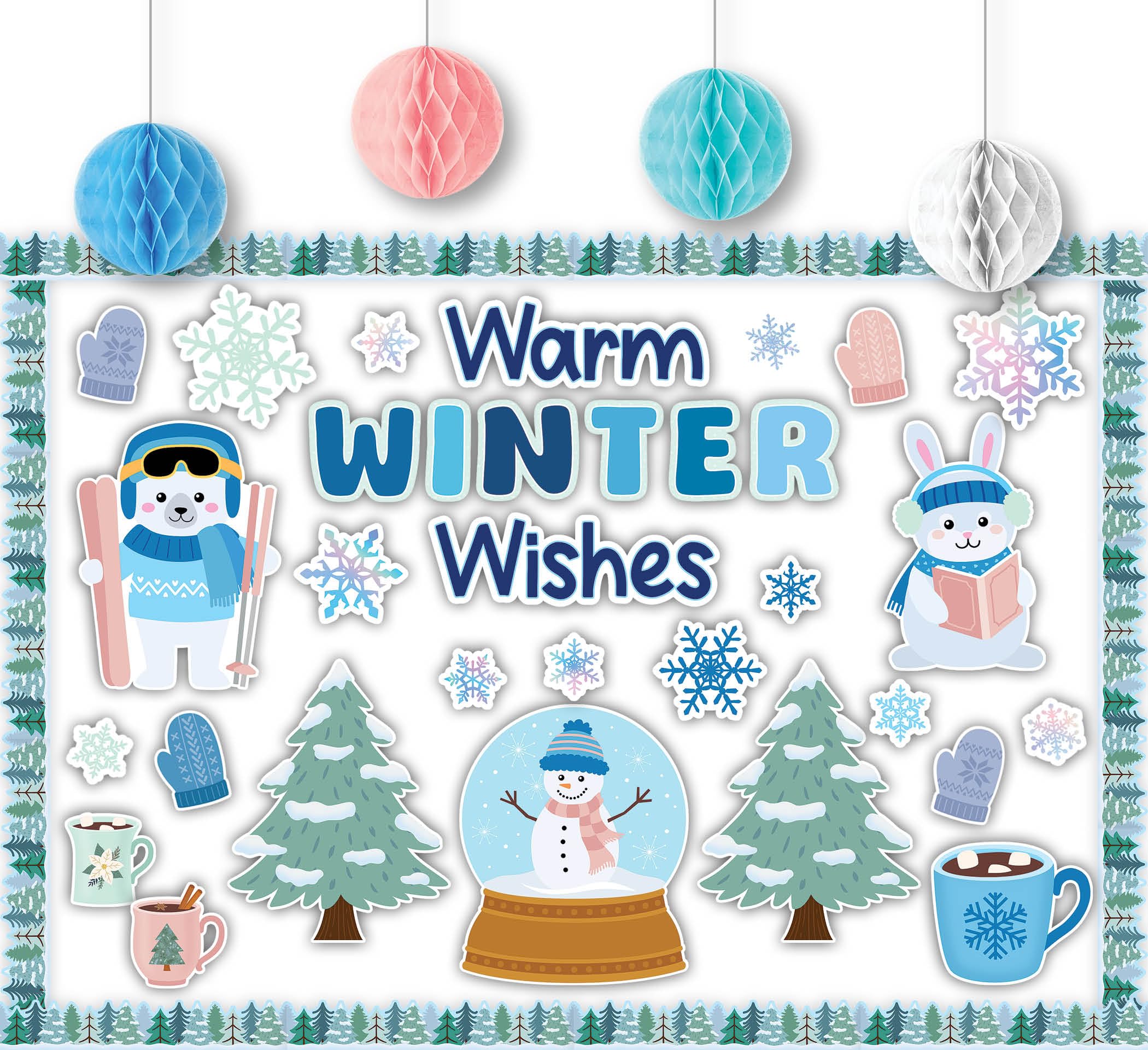 Kit Warm Winter Wishes TCR9472 Teacher Created Resources matériel décoration école affichage hivernal