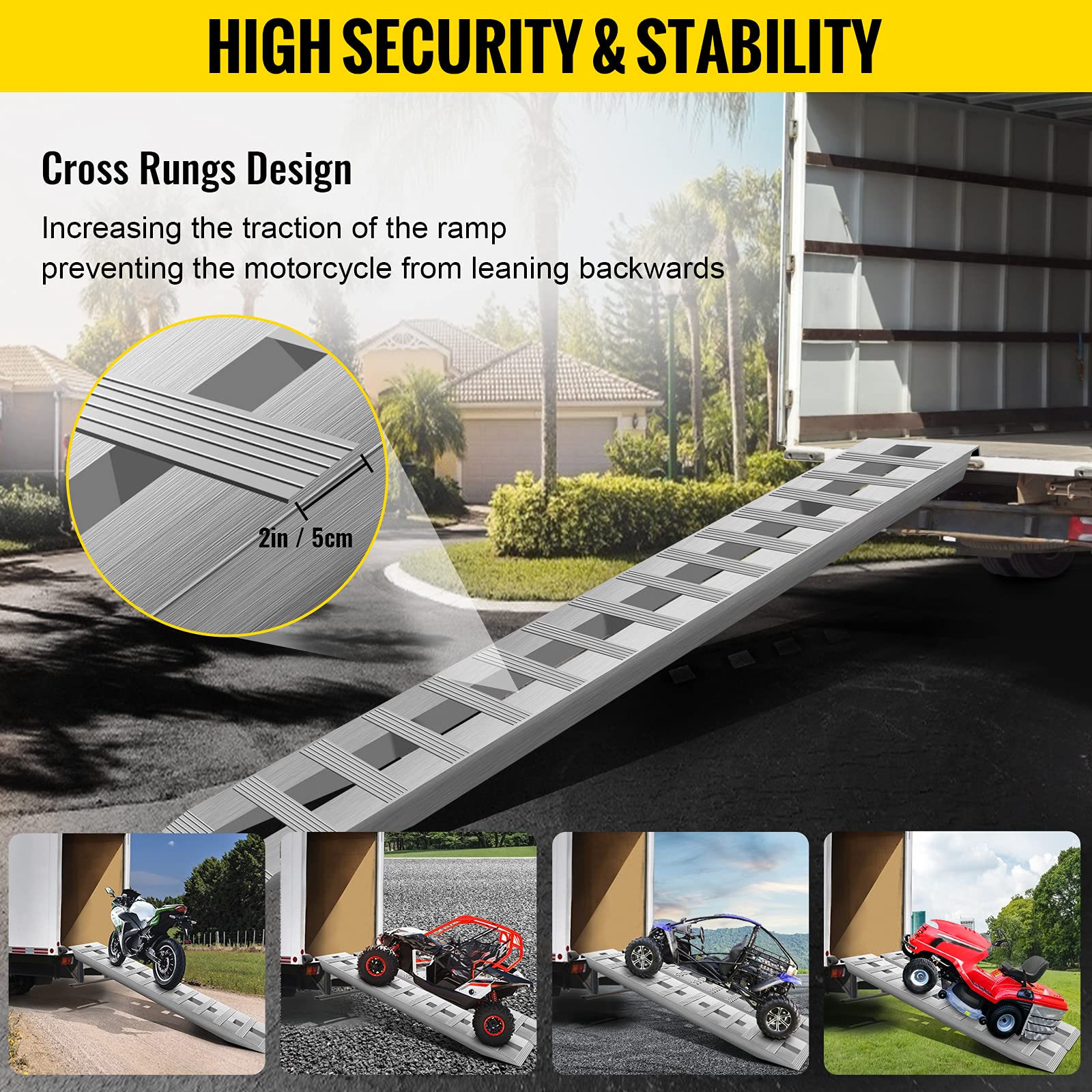 Snapklik.com : 84x14 Inch Aluminum Ramps 6000LBS Capacity Car Trailer ...