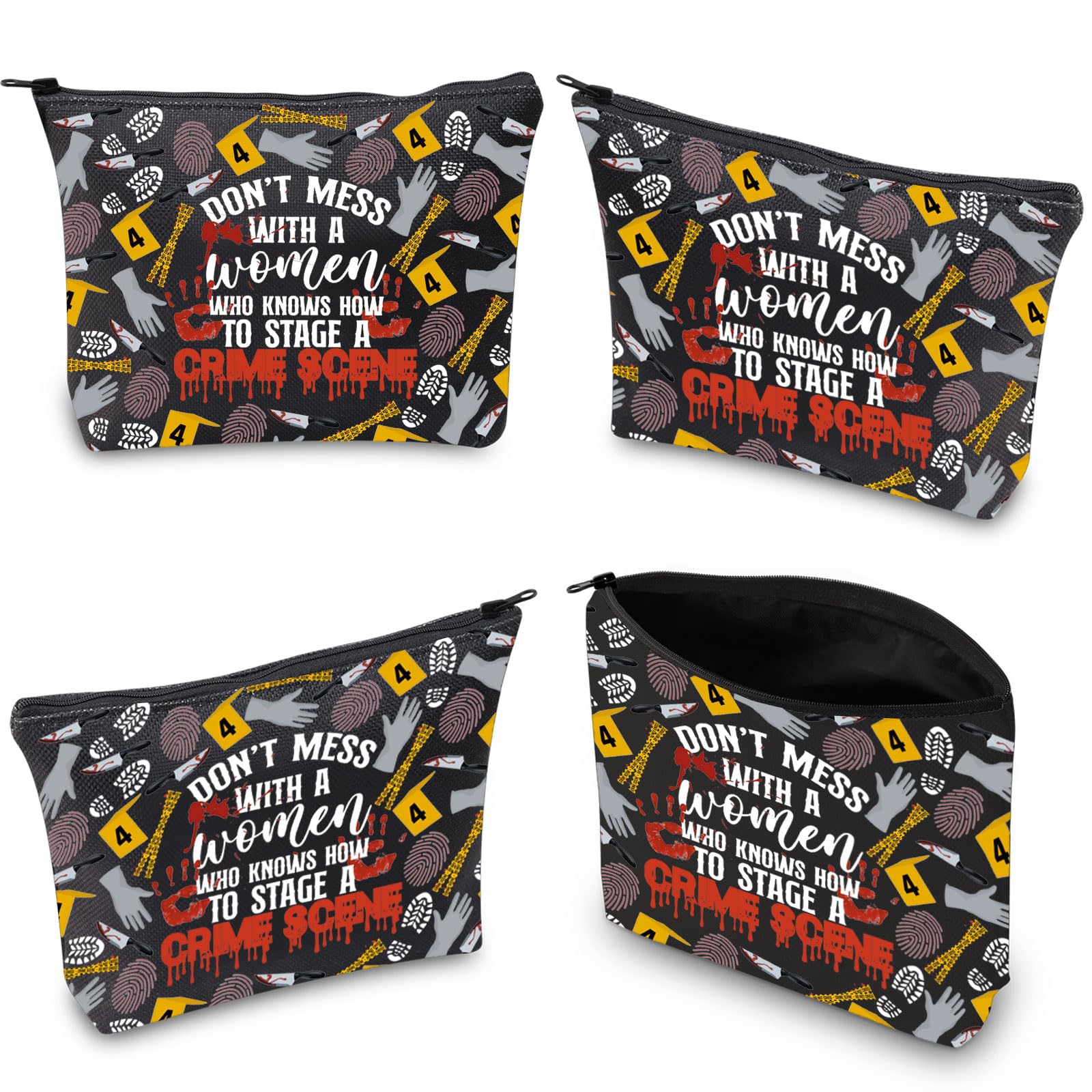 Don't Mess with a Woman Who Knows How to Stage a Crime True Crime Makeup Bag Murder Show Lover Gift Cosmetic Bag (Crime Scene 3UK) - Image 3