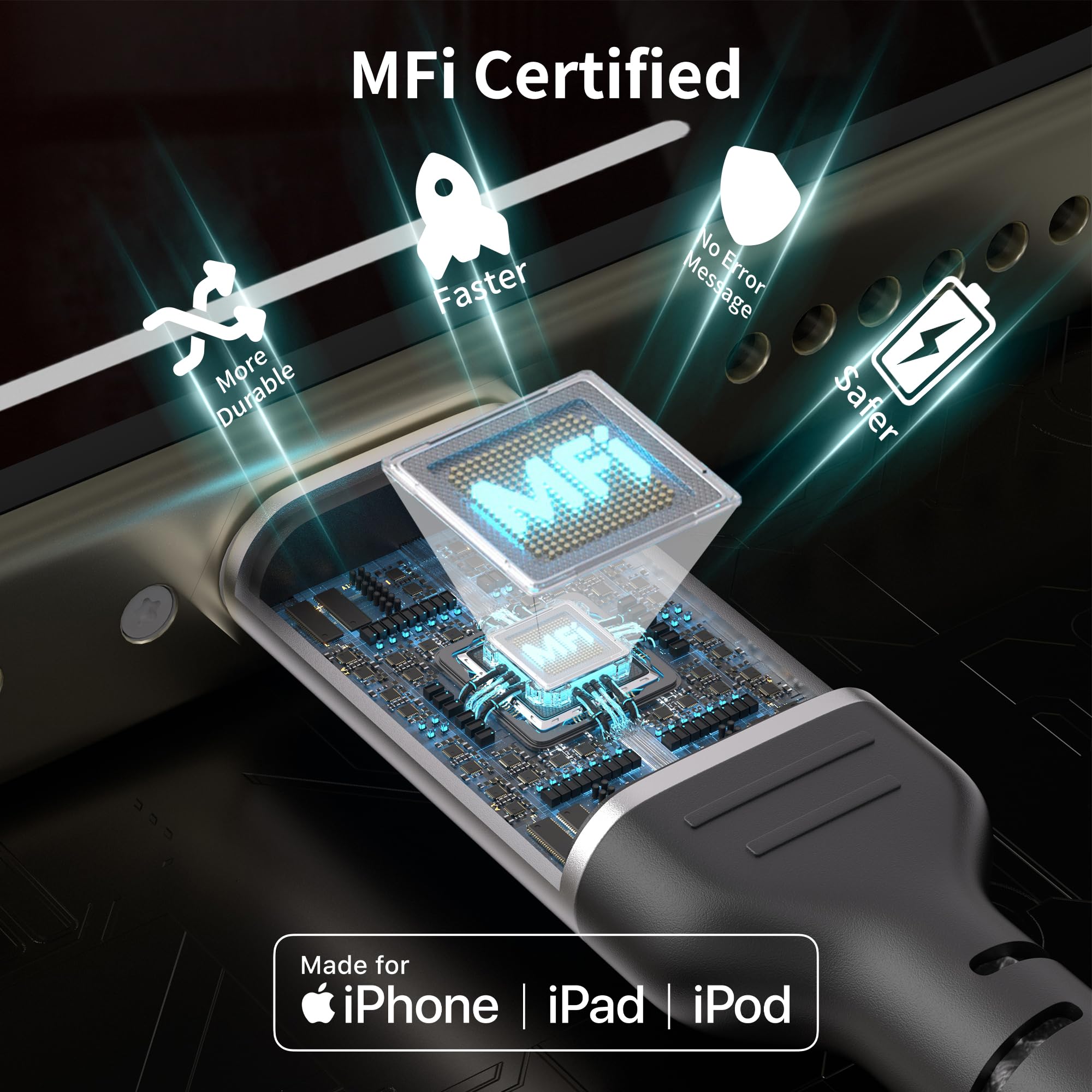 Lot de 2 câbles USB A vers Lightning de 1 m - Certifié MFi - Câble de charge rapide 3 A - Câble de données tressé pour Apple iPhone 14 13 12 11 Pro Max Xs Xr X 8 7 6 Plus SE iPad Air/Mini