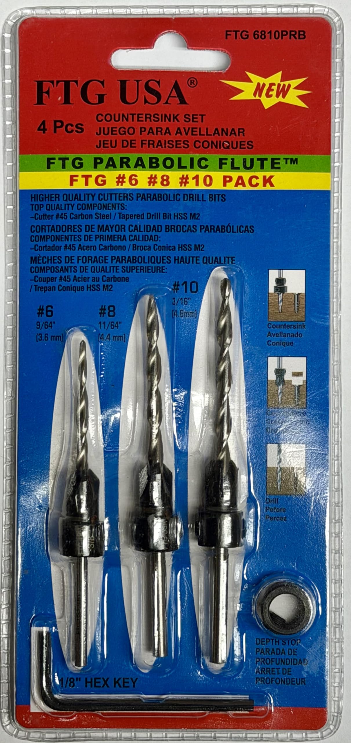 FTG USA Countersink Drill Bit Set - 3 Piece -1