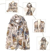 Vista 4 de Chales de mujer para primavera, verano, arrugas, pashmina, bufandas de gasa para playa, chal de gasa, bufanda extremadamente suave, Estilo a