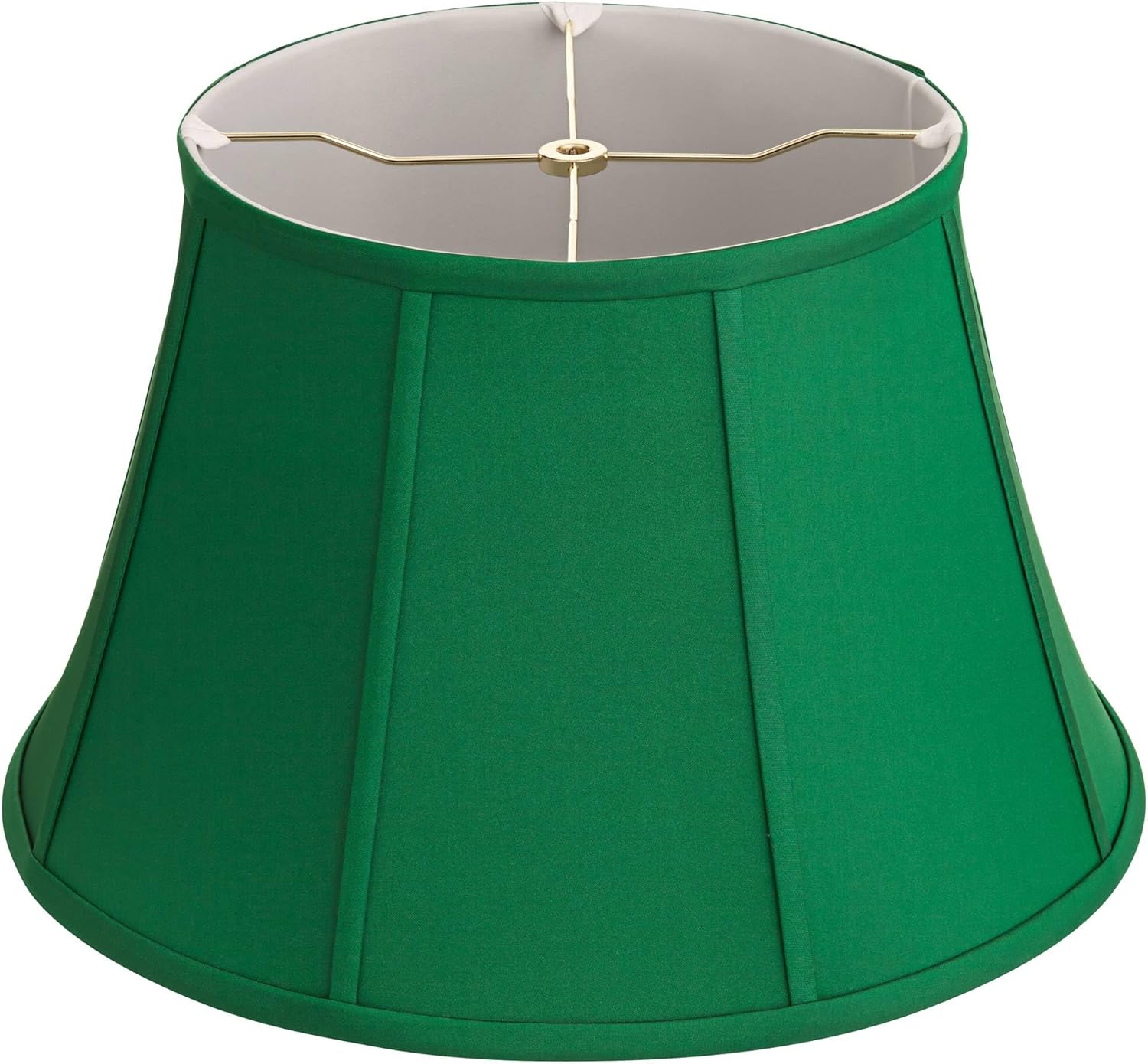 11" Top x 17" Bottom x 11" High x 11" Slant Lamp Shade (Pre-Assembled) Replacement Large Dark Green Drum Empire Round Modern Fabric Spider Harp Finial - Springcrest