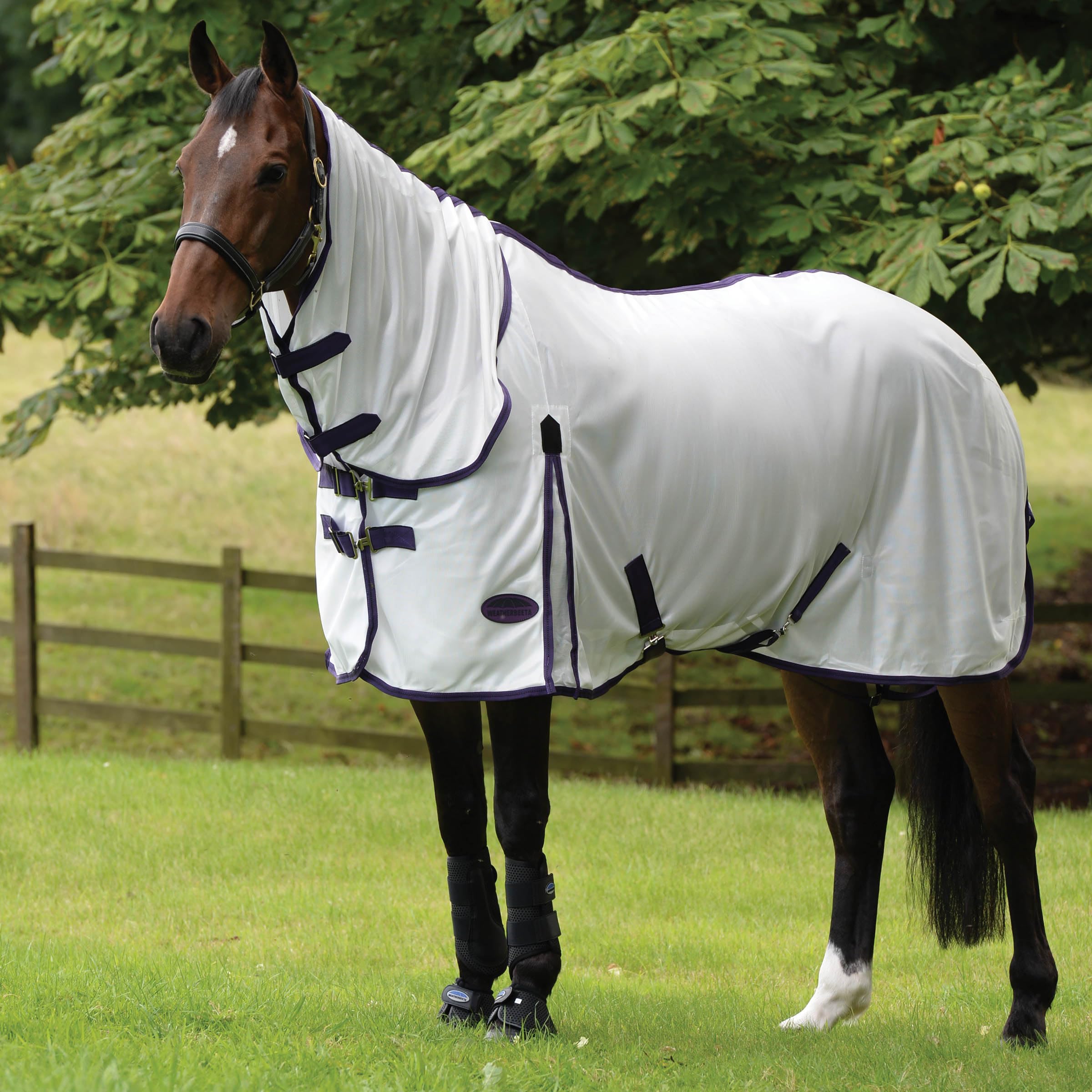 Tapis combiné à col en maille Weatherbeeta Comfitec blanc et violet