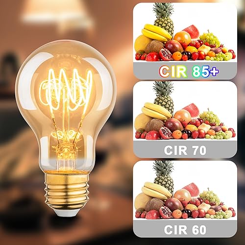 Miniatura 4 de Bombillas LED Edison vintage, bombillas Edison A19 de 4 W regulables, equivalentes a bombillas incandescentes de 40 W, blanco cálido 2200 K,