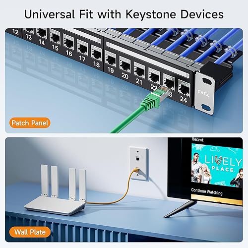 Miniatura 6 de Cable Matters [Listado UL] Paquete de 5 acopladores Keystone Cat 6 blindados de 10 Gbps (conector Keystone Ethernet RJ45 blindado hembra a hembra)