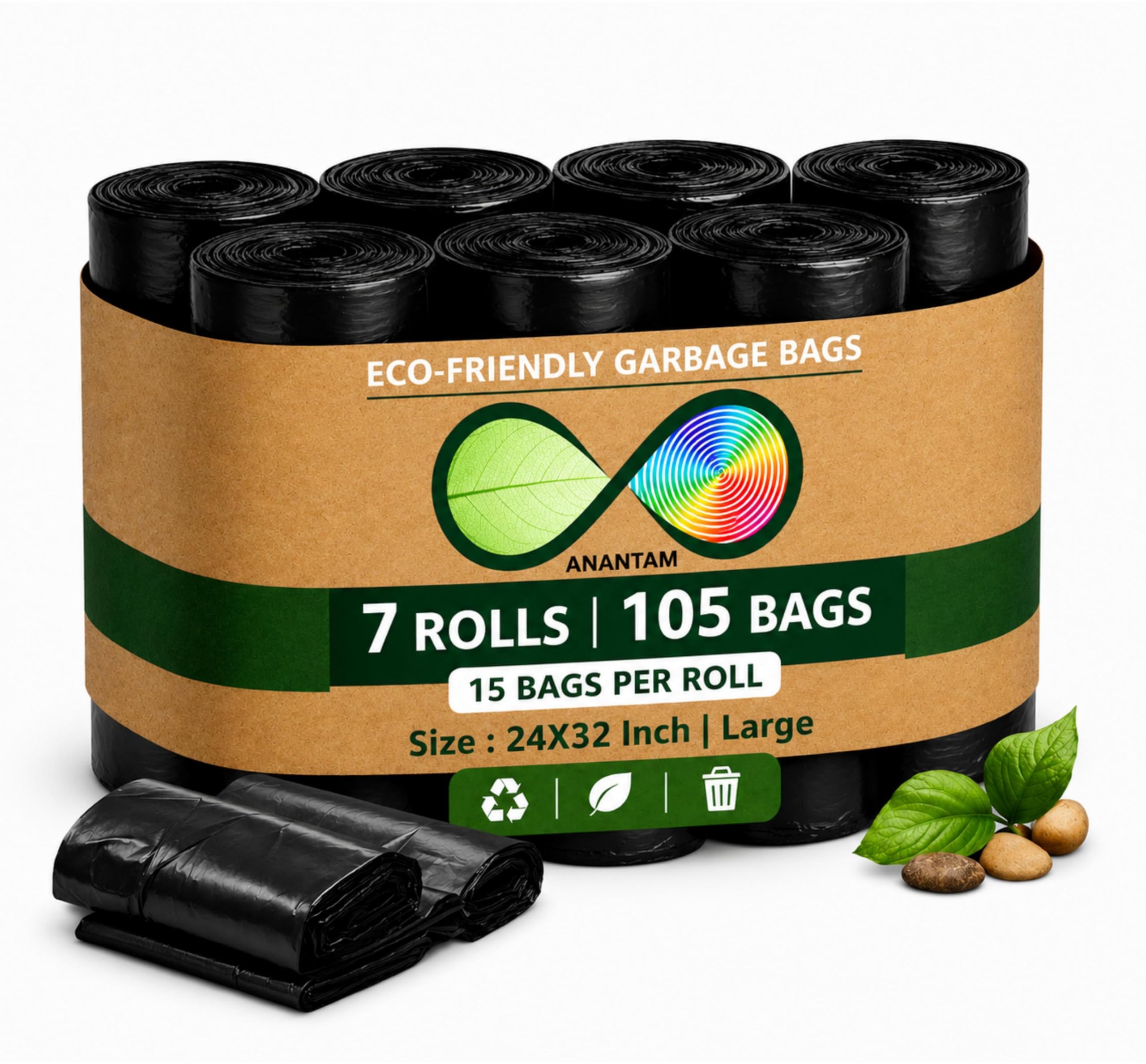 Large Black Garbage Bags - 30 Pack -17