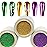 Laza 3 Colors Mardi Gras Chrome Nail Powder Mirror Effect Metallic Dust Holographic Glitter Manicure Decoration Reflective Pigment for DIY Gel Polish Nail Art, Resin Craft, Gifts - Gold Green Purple