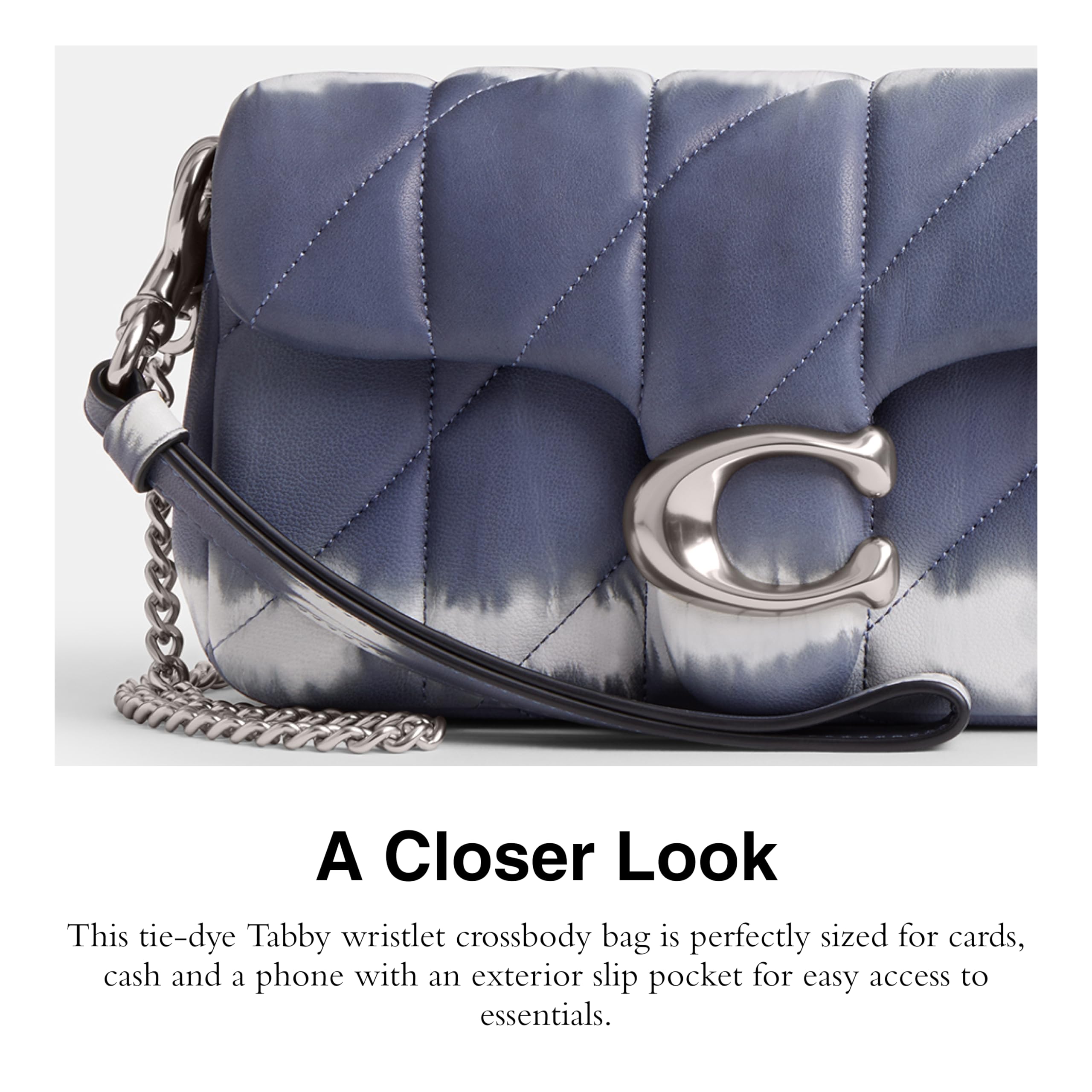 COACH Polished Pebble Tabby Wristlet Black One Size