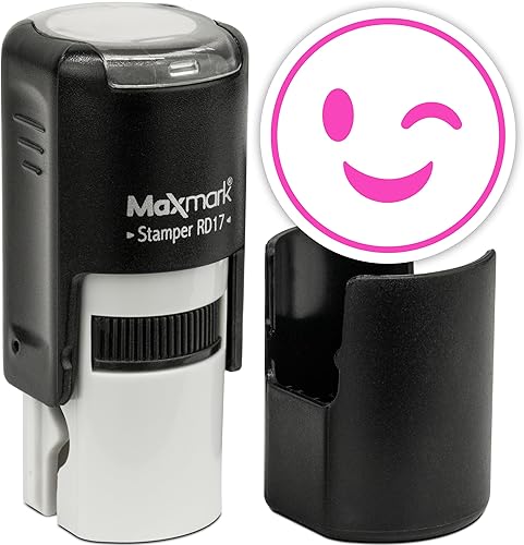 Miniatura 84 de MaxMark Sello Emoji Redondo Autoentintado - Corazón - Tinta Púrpura