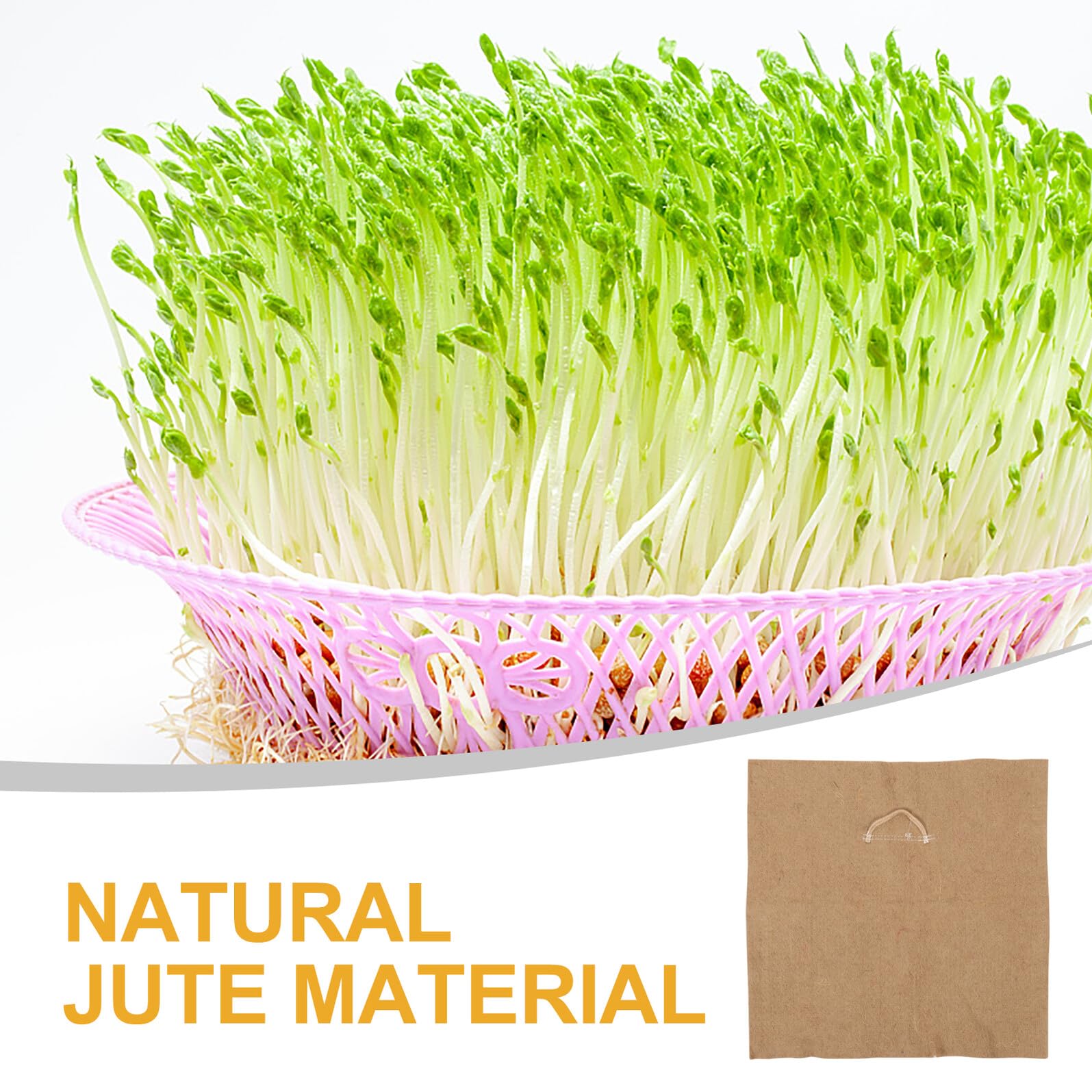 4 Stück-Pack Jute Anzuchtplatten zum Keimen von Pflanzensetzlingen mit Feuchtigkeitsbewahrender Funktion für Gartennutzung