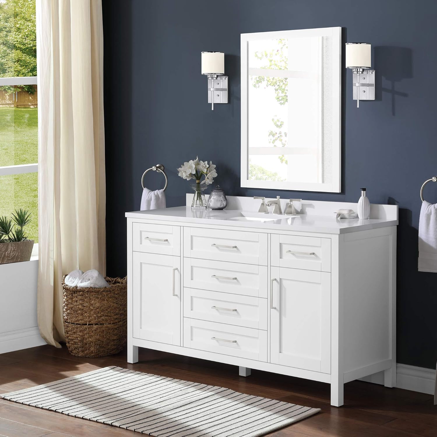 OVE Decors Tahoe II 60 in. White Single Basin Vanity