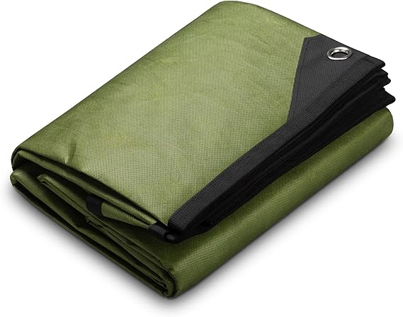 Arcturus XL Heavy Duty Survival Blanket Insulated Reflective Thermal Camping Tarp - 8.5 FT x 12 FT (Olive Green)