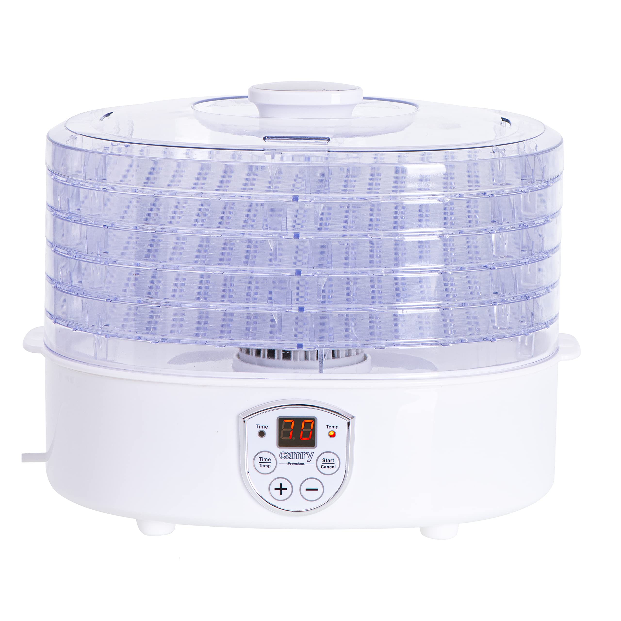 Camry CR 6659 - Essiccatore per alimenti, 550 W, Disidratatore alimentare Timer Temperatura regolabile Essiccatore Funghi Erbe Carne Frutta Verdura