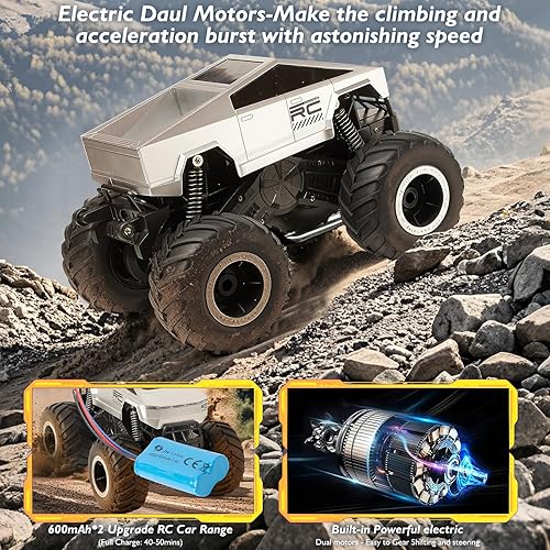 Miniatura 2 de Coche de control remoto todoterreno Pick-up camión, 4WD impermeable RC Trucks Toy RC Cars para todo terreno, escala 116, juguetes de camiones