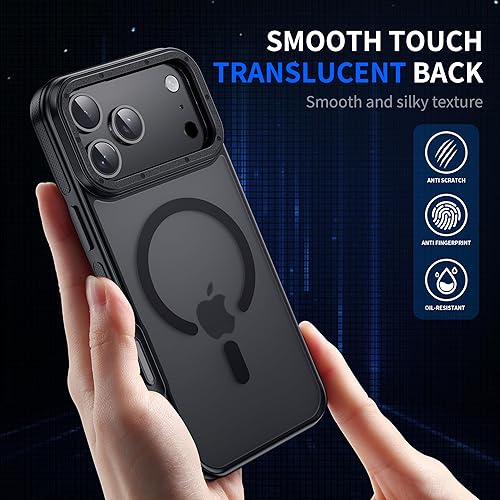 Miniatura 7 de Yzoiko Funda magnética fuerte para iPhone 17 Pro con funda para cámara protección de grado militar de 10 pies compatible con MagSafe a prueba de