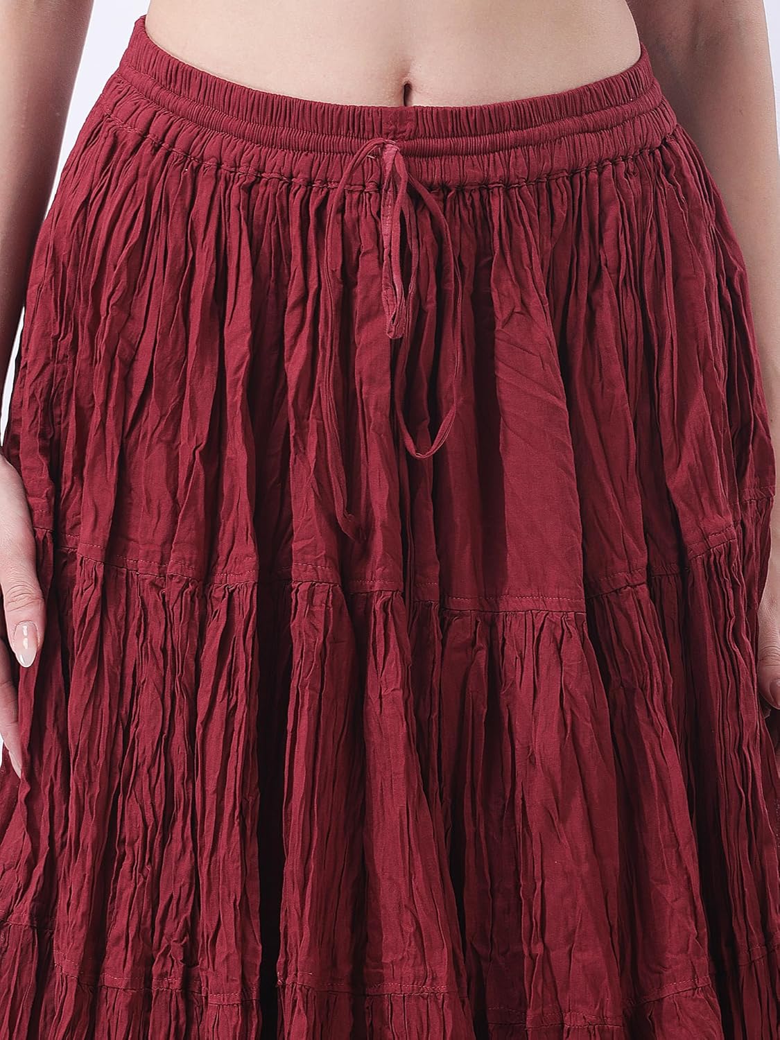 25 Yard Cotton Tiered Long Maxi Skirt for Women’s | Plus Size Full Circle Style Skirt with Maxi Flare Long Skirt