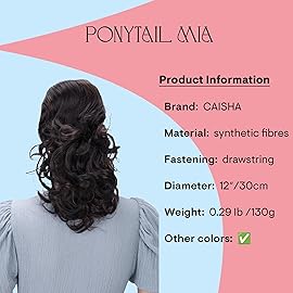 CAISHA 12 Hair Piece Braid Ponytail Extension Voluminous Wavy Black Dark Brown Mix PH219