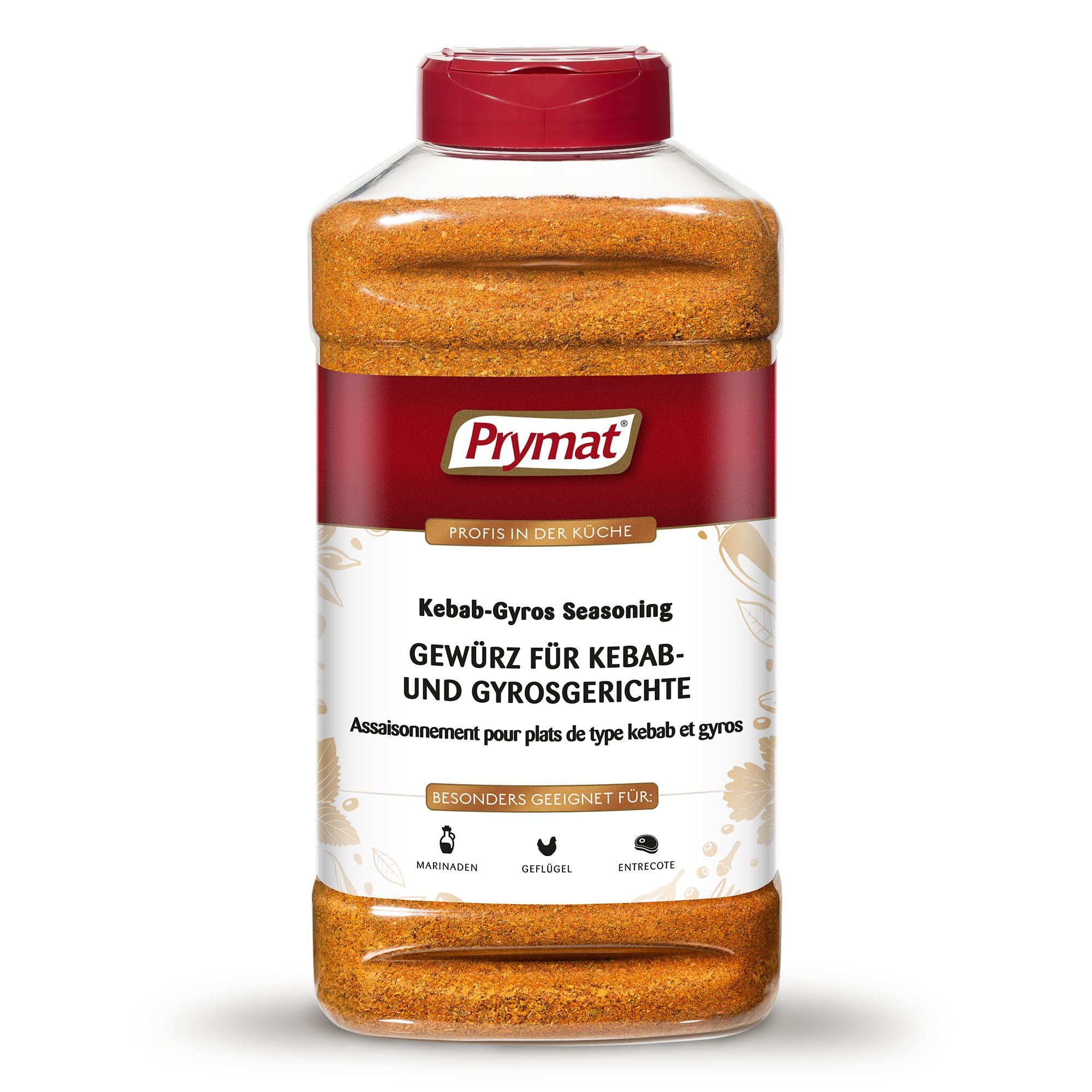 Prymat Gyros Gewürzmischung 900g – aromatische, pikante Mischung für Döner, Kebab, Hähnchen, Lamm und Grillgerichte – ideal zum Grillen, Braten und Würzen mediterraner Fleischgerichte