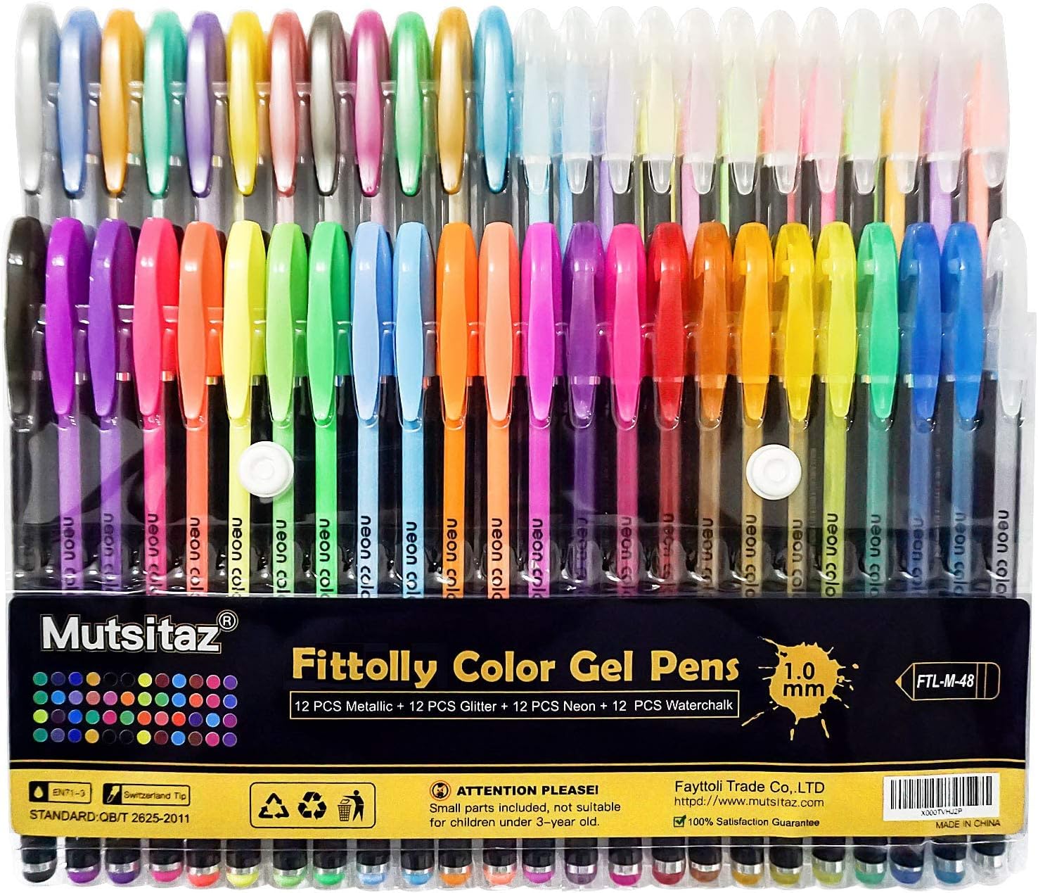 Penne Artistiche Adulti Set Da 100 Penne Gel Glitterate - 50 Penne 50 Ricariche, Colori Metallici, Neon E Pastello Efimeso Penne Gel - Foto 11