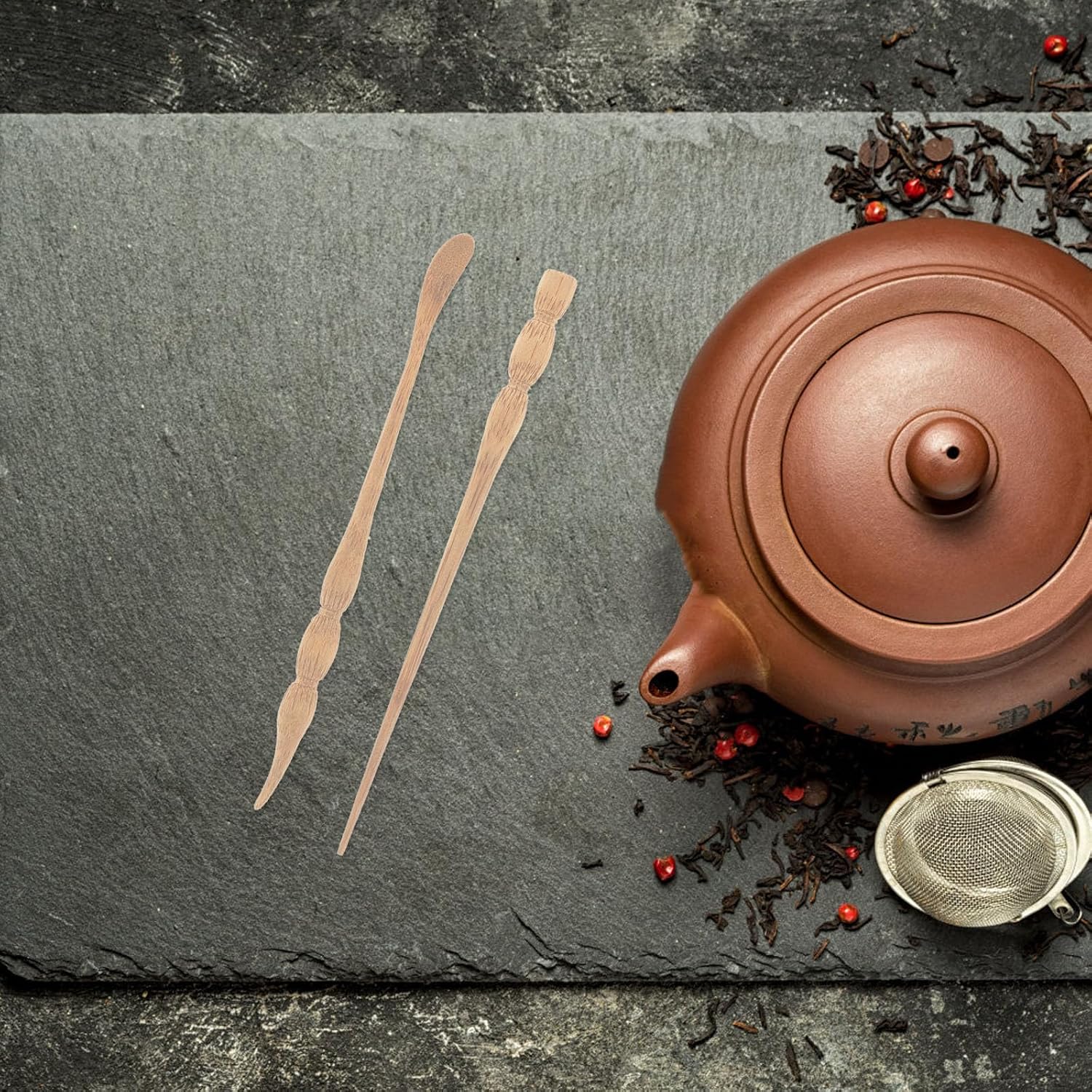 Bamboo Tea Scoop and Tea Needle for Xmas Tea Enthusiasts