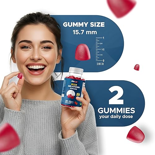 Miniatura 3 de Vitabod Gomitas de melatonina de 20 mg  180 unidades  Sin drogas  Sabor natural de fresa  Vegetarianas, sin OMG, sin gluten (1 botella)