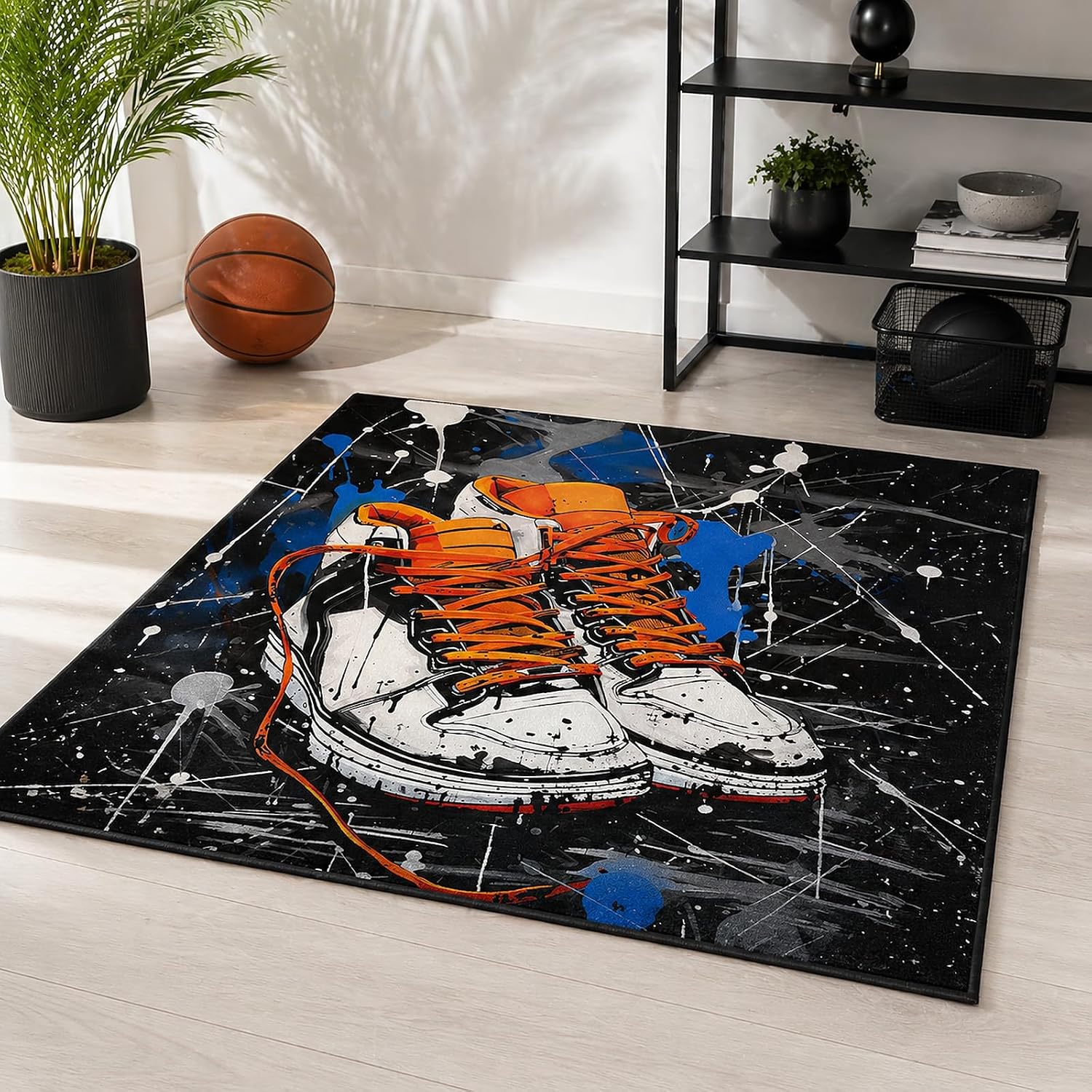 Sneakers AreaRug Basketball Shoes Rug Colorful Sport Shoes Carpet Modern Popular Floor Mat for Bedroom Livingroom Playroom Home Decor Mat 3' x 4' image 5