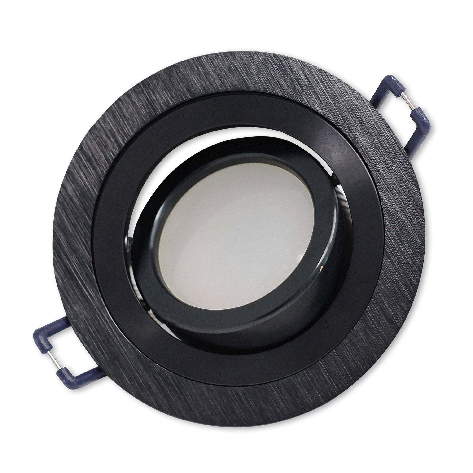 6x Foco empotrable LED Negro - redondo 5 vatios blanco neutral 230V super plano - Luz empotrable giratoria regulable - 75-85mm agujero de perforación empotrable - Techos de focos -