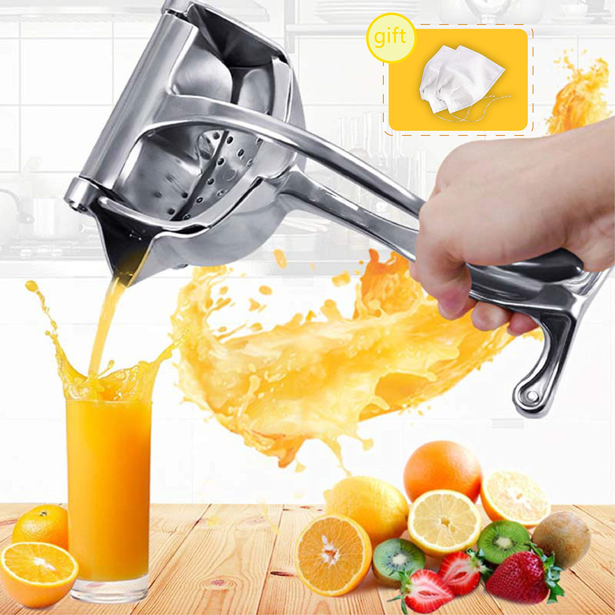 Zitronenpresse Tragbarer manueller saftiger Squeezer Edelstahl handdruck Granatapfel orange Zitrone Zucker Rohr saft küche Frucht safter 94 (Color : Style 1)