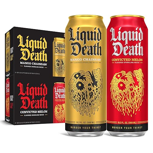 Liquid Death Paquete mixto de mango y melón (latas de 16 x 19.2 onzas)