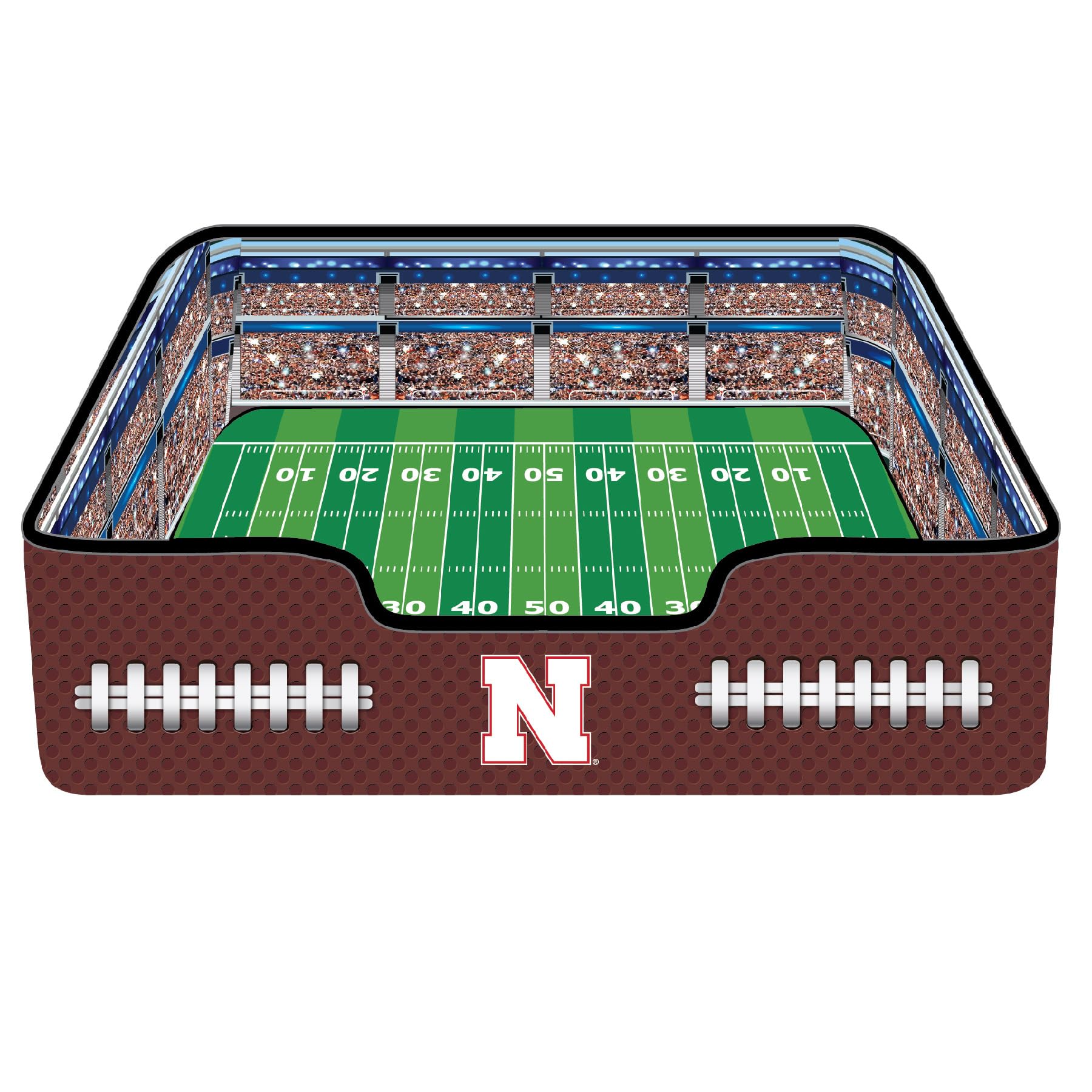 NCAA Nebraska Cornhuskers Stadium Dog Bed, Pet Pillow Bed for Dogs, Sporty Football Dog Bed and Lounge Cushion